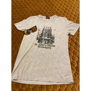 St John's Church Mcleodganj T-Shirt Gray Spring Brand Men's M India Travel Tee